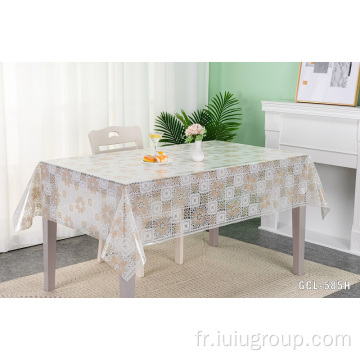 couverture de table en tissu de dentelle en plastique imprimé pvc